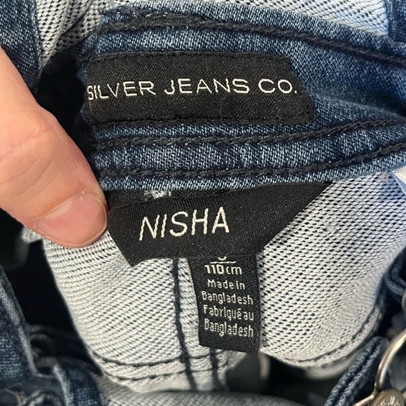 Silver Jeans Co. NISHA Girls Denim Overalls - Size 110cm (approx. age 4-5) - Picture 4 of 7
